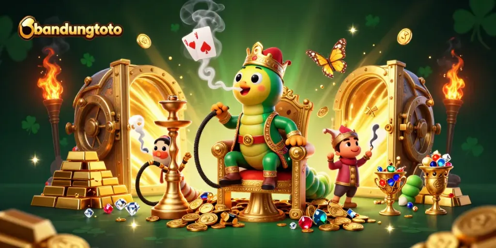 Experience exciting gaming at bandungtoto with a vibrant 3D casino illustration showcasing luck and wealth.