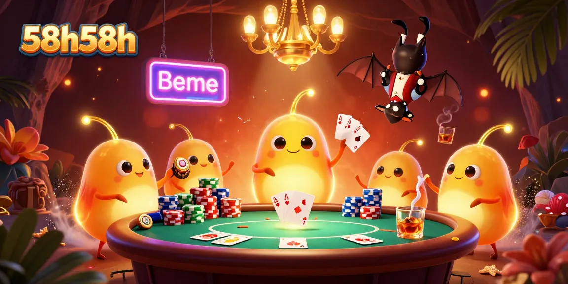 Engage in exciting poker games at 58h58h with vibrant glowworms illuminating the action.