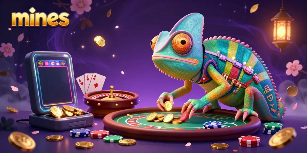 Experience the thrilling mines casino game with our vibrant 3D illustration showcasing exciting casino elements.