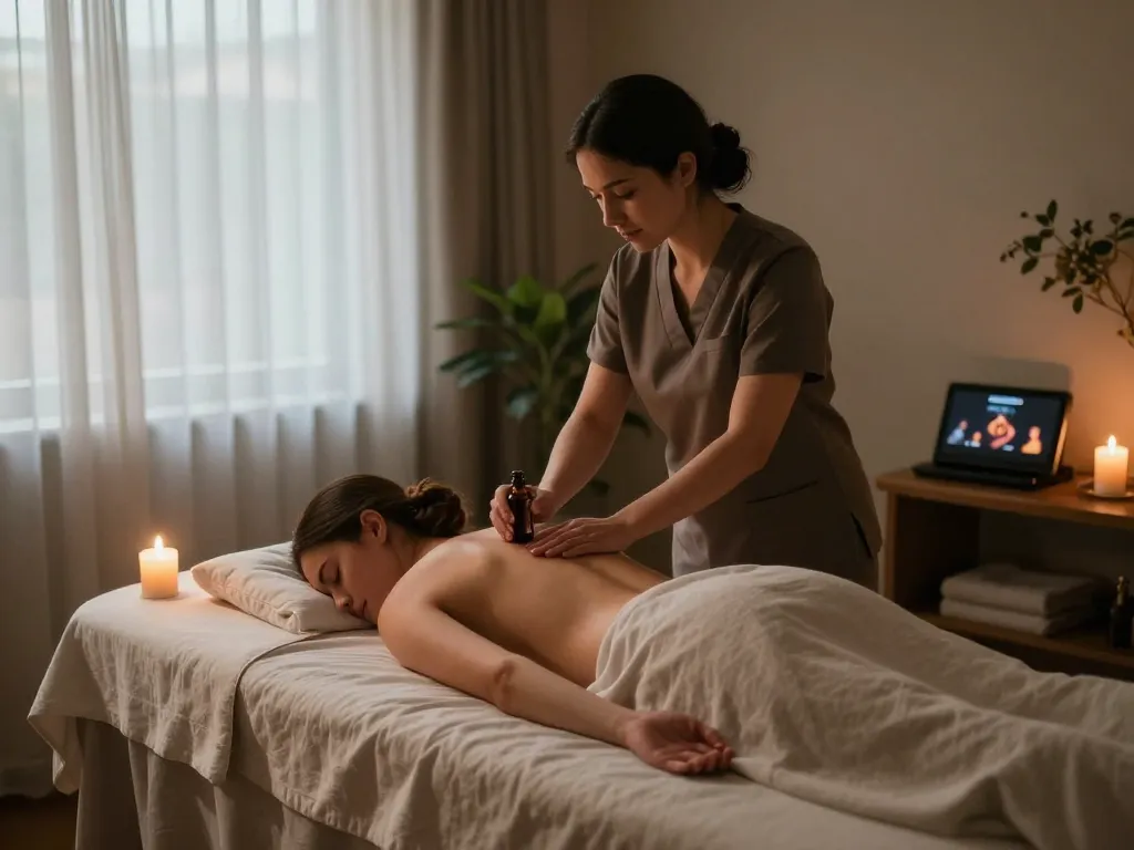 Engaging 삼산동마사지 session in a tranquil spa environment