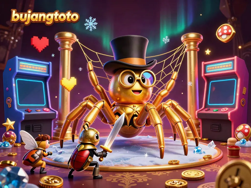Engage with bujangtoto through an exciting casino-themed 3D scene featuring unique characters.