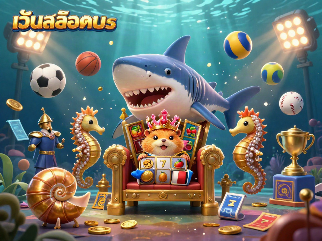 Experience เว็บสล็อตตรง action with vibrant slot themes and dynamic gaming elements in an immersive illustration.