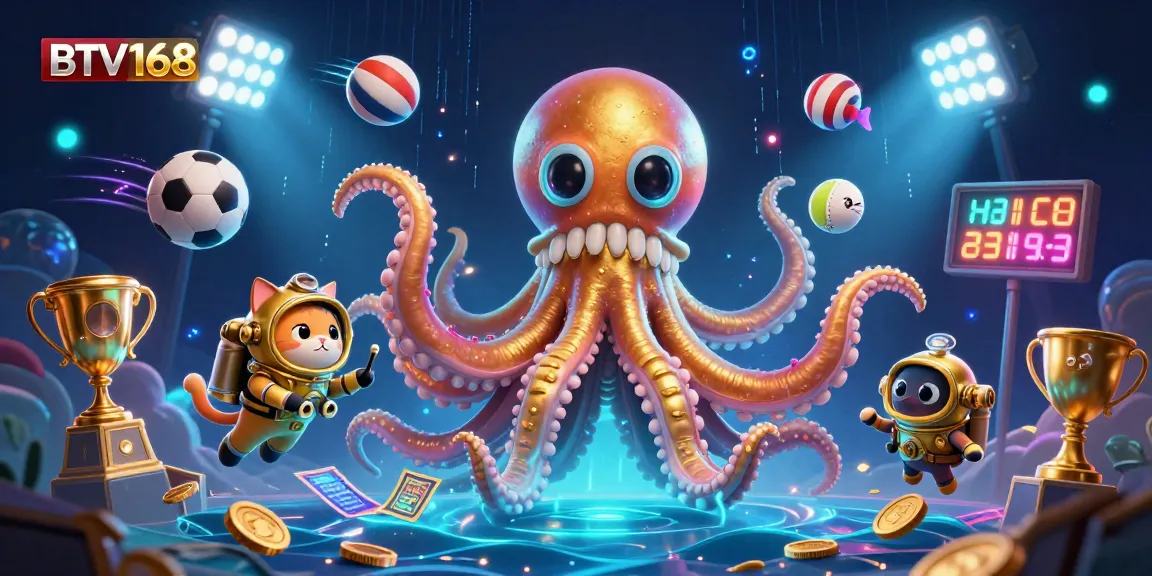 BTV168 offers thrilling casino adventures featuring a kraken, diving cat, and dynamic sports betting elements.