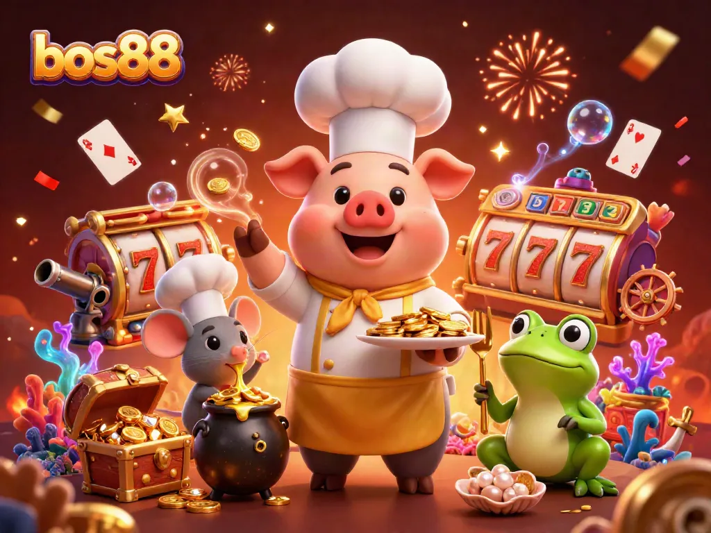 Pemain menikmati permainan di bos88 dengan harta karun emas dan slot menguntungkan.