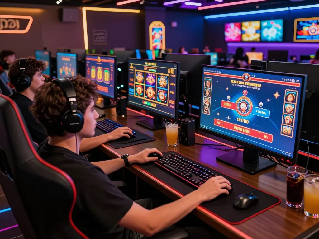 Engaged player uses jilipinas link on high-end gaming setup, showcasing vibrant online casino experience.