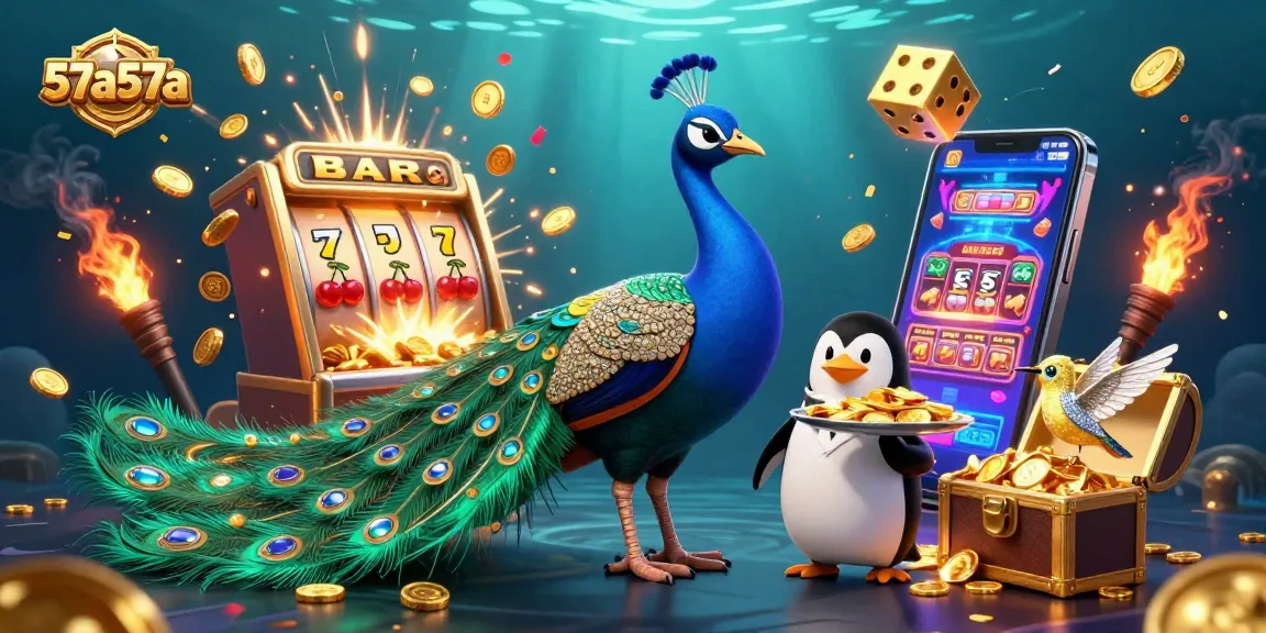 Experience rich casino elements and vibrant characters in 57a57a's immersive gambling scene.