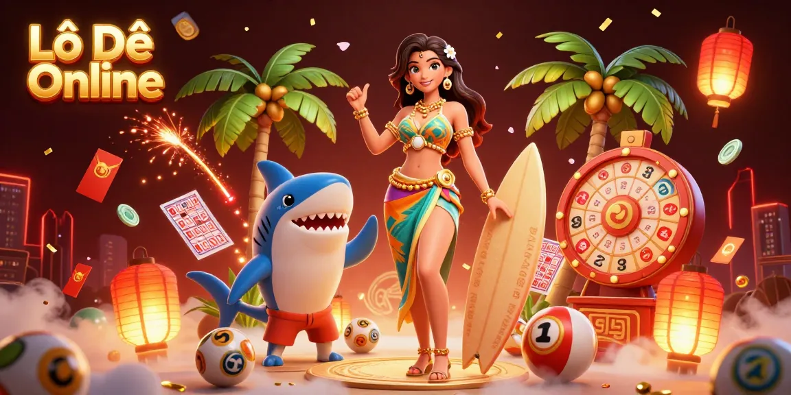 Lô Đề Online immerses players in a lively gaming scene with colorful lottery elements.