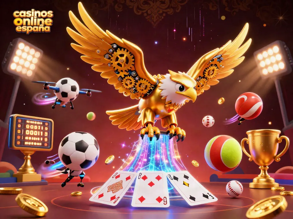 Disfruta de las mejores experiencias en casinos online España con esta vibrante ilustración 3D.