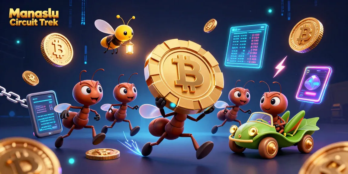Winning strategies for Manaslu Circuit Trek through an exciting cartoon heist featuring ants and crypto coins.