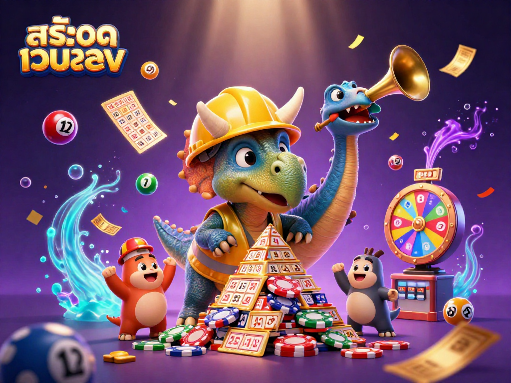 Engage with สล็อตเว็บตรง and experience vibrant casino excitement in a colorful dynamic scene.