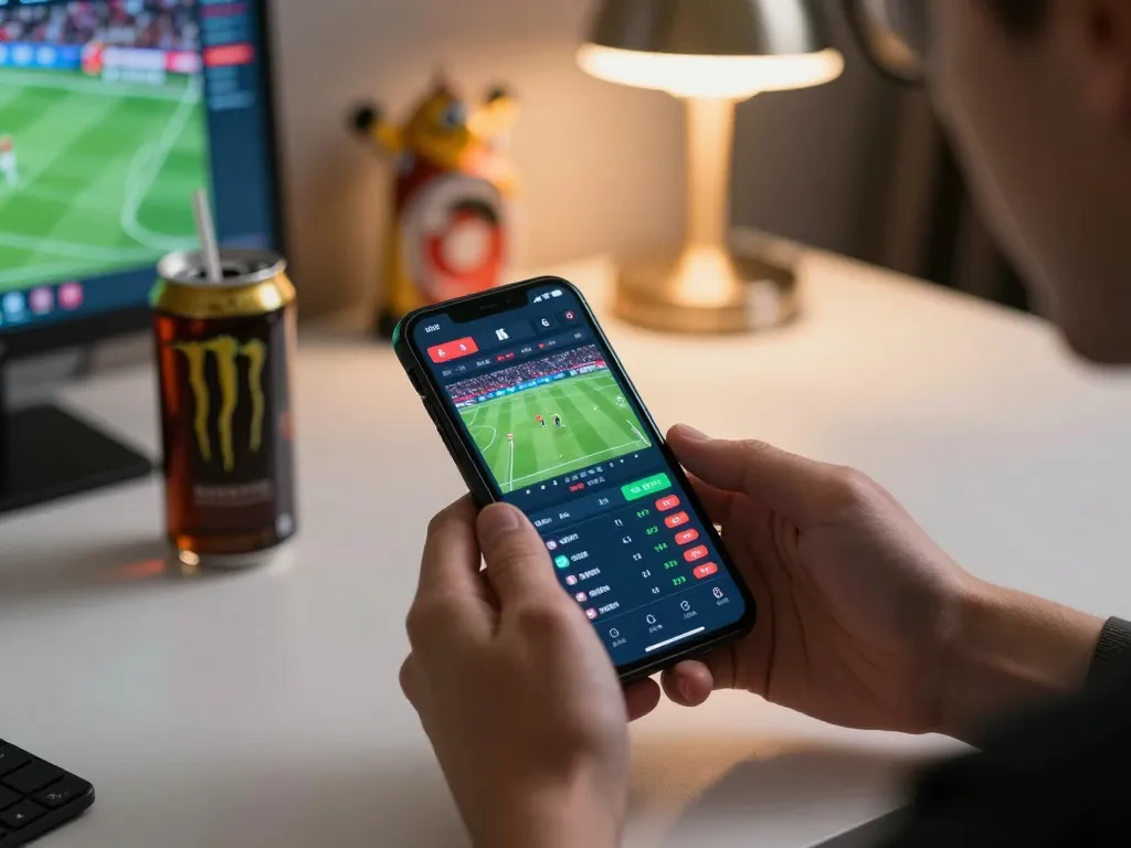 Engaging in live betting with n188 mobile interface, showcasing exciting sports odds.