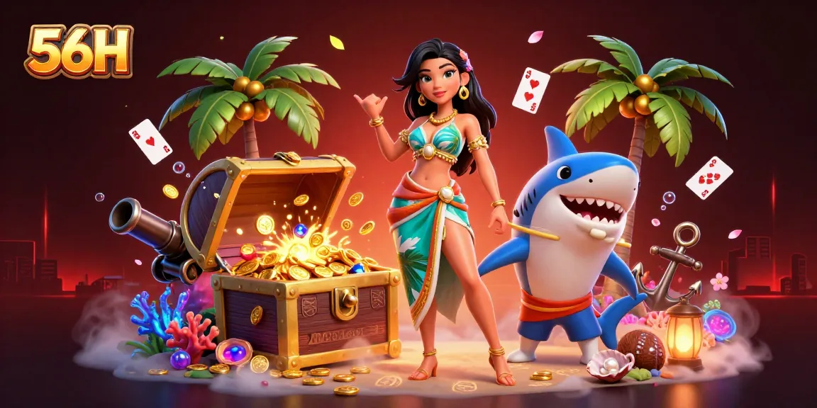 Engage in thrilling fish shooting at 56H's underwater adventure with dynamic treasures and vibrant visuals.