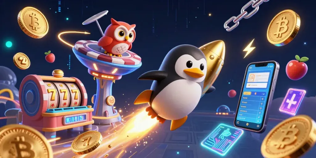 Spin to win with สล็อตเว็บตรง as a golden penguin blasts through cosmic jackpot treasures!