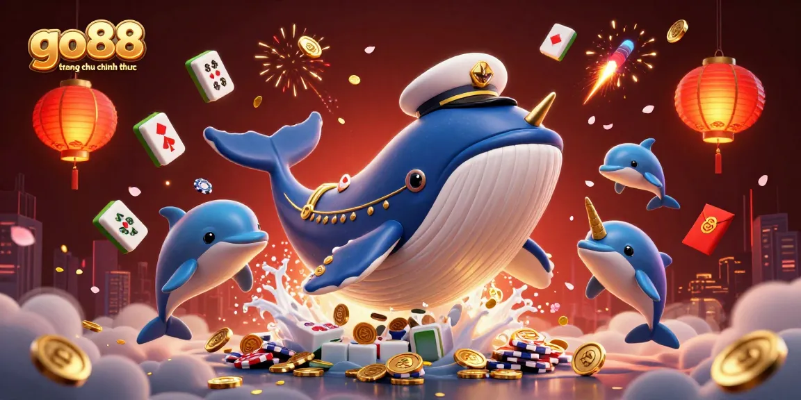 Experience thrilling gameplay with go88 trang chu chinh thuc featuring playful dolphins and a majestic whale.