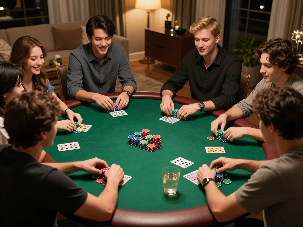 B52club players engaging in Texas Hold'em game at a high-end private poker night