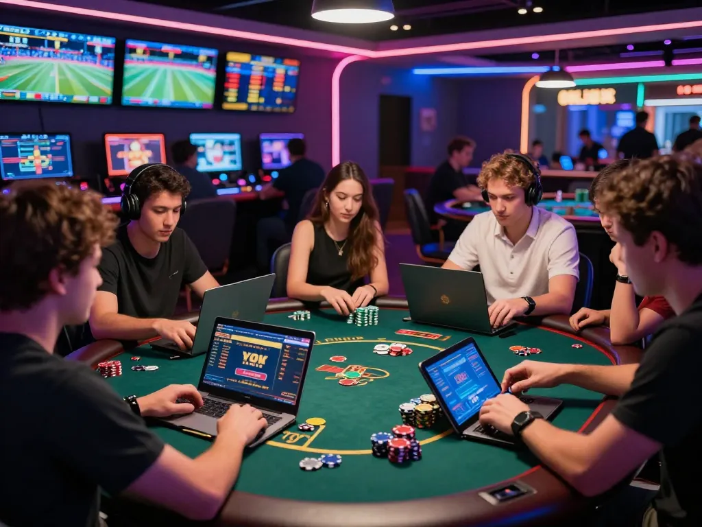 Players enjoying the online gambling experience at Rik VIP with engaging games and vibrant atmosphere.