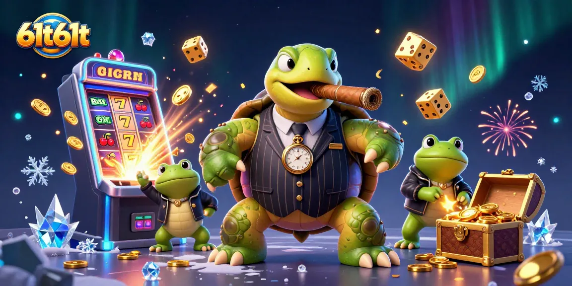 Experience thrilling moments with 61t61t in this energetic casino illustration with exciting characters.