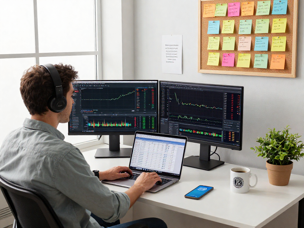 交易者使用MetaTrader 5平台进行市场分析的现代化工作空间