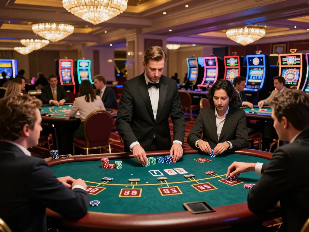 Players table at DA88 casino engaging in intense blackjack gameplay