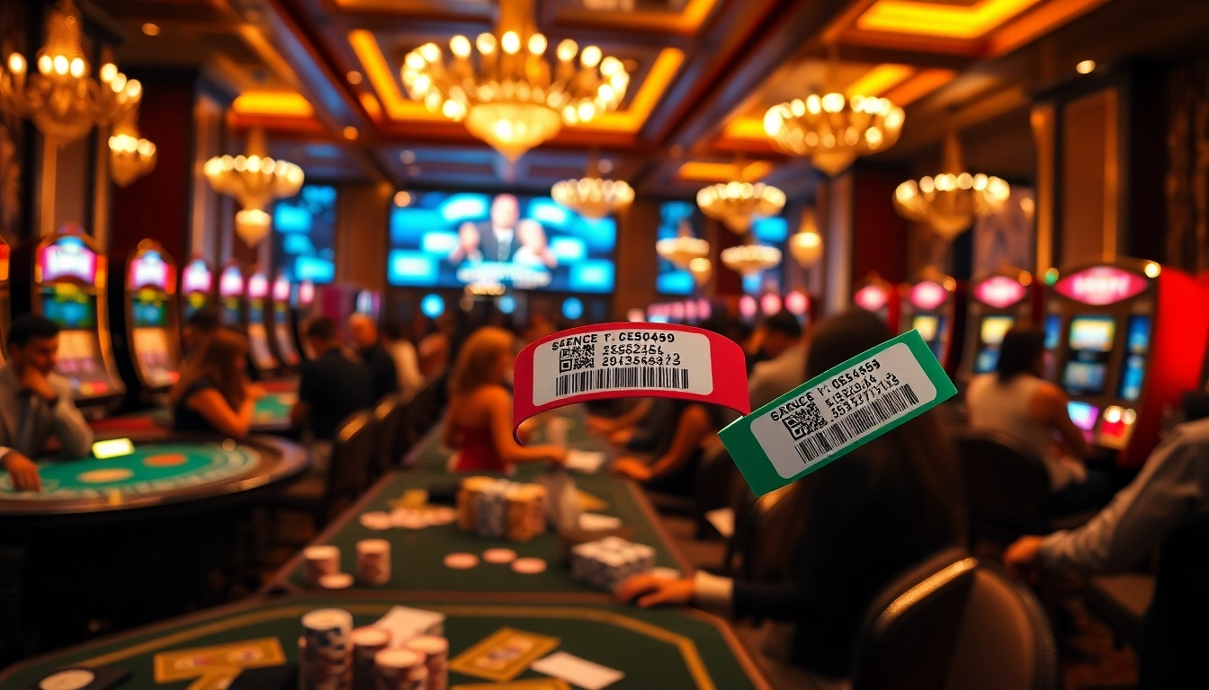 Stylish kontrolinės apyrankės su spauda featured among casino gaming elements for exclusive event access.