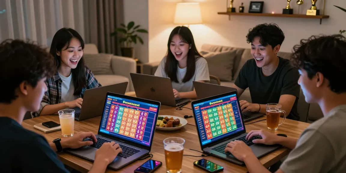 Dewatogel players enjoying online lottery games in a cozy living room setting