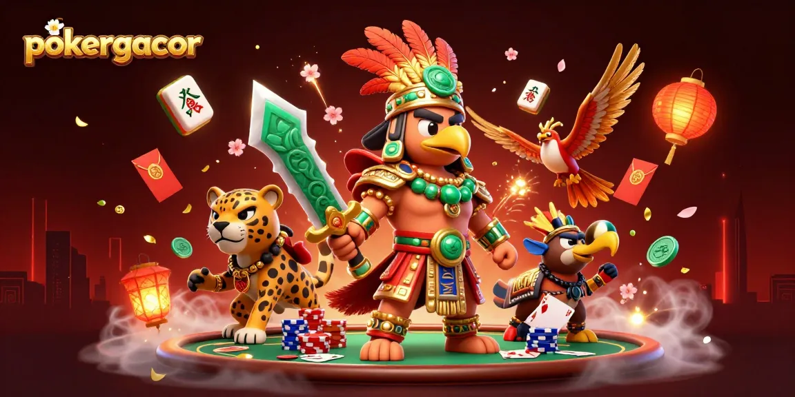 Experience exciting poker action with pokergacor as 3D characters engage in thrilling gameplay amidst vibrant casino elements.