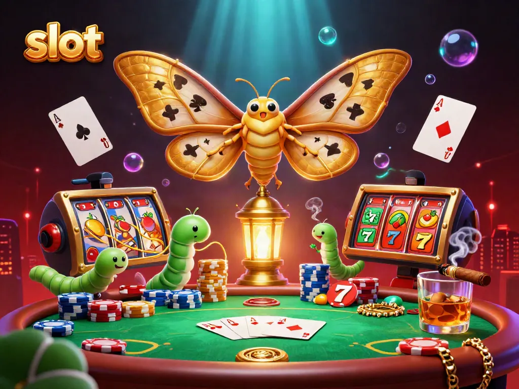 Experience thrilling slot gameplay with vibrant symbols and dynamic casino atmosphere.