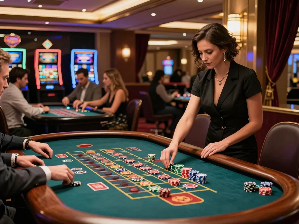 Players engaging in thrilling bets at a BK8 roulette table, showcasing vibrant casino atmosphere.
