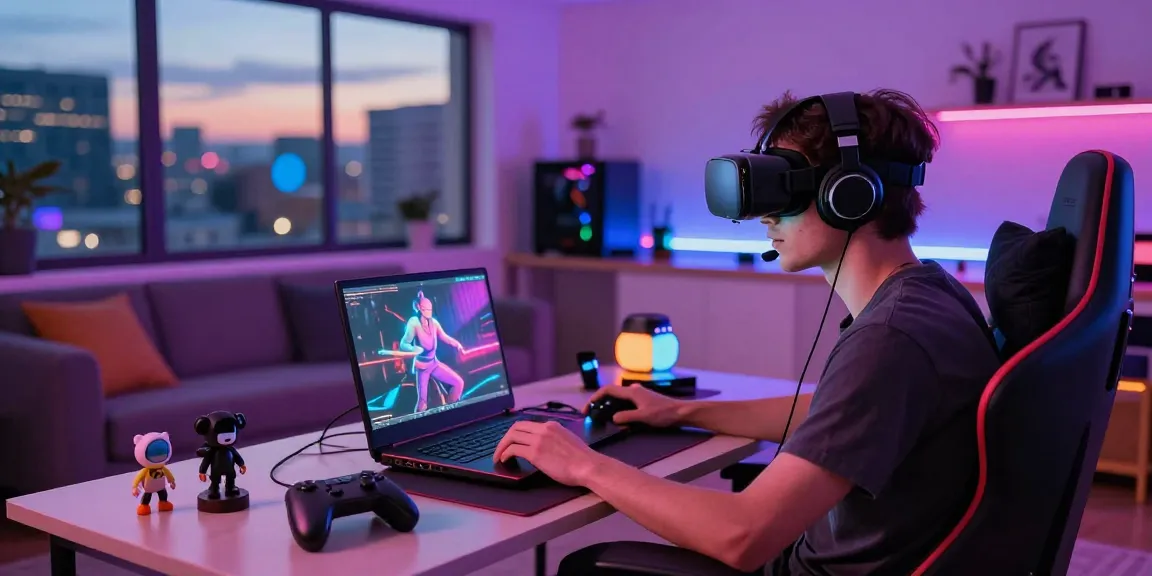 Engaged gamer enjoying an immersive XX88 experience in a modern living room setup.