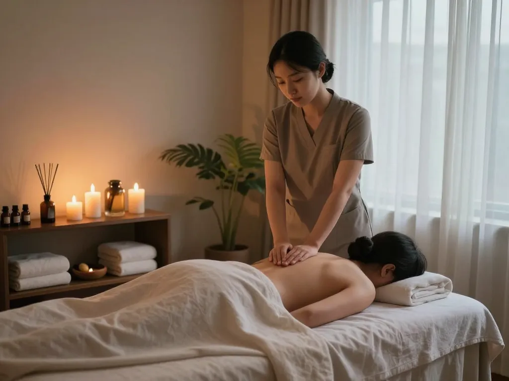 Relaxing Swedish massage experience at a 동대문스웨디시 spa with calming ambiance and attentive therapist.