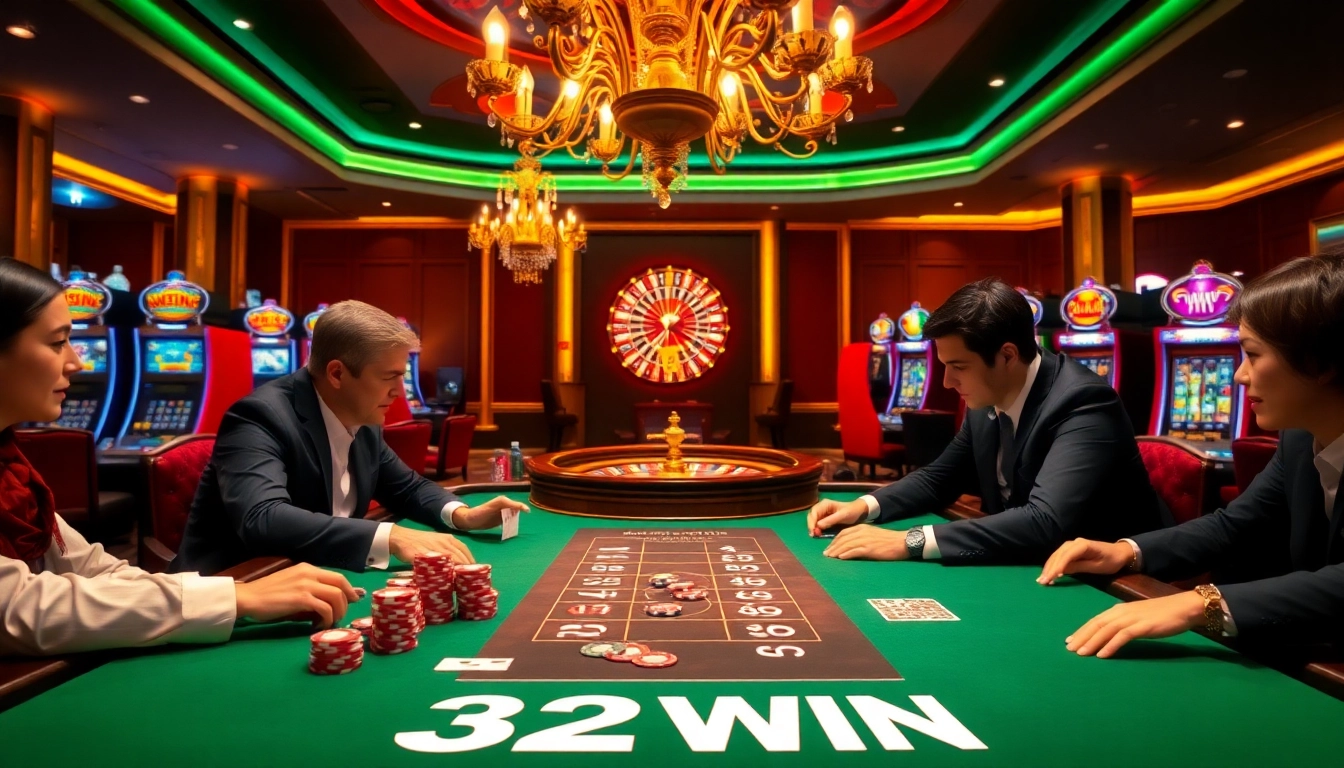 Experience the thrilling gameplay of 32WIN at a professional casino table.