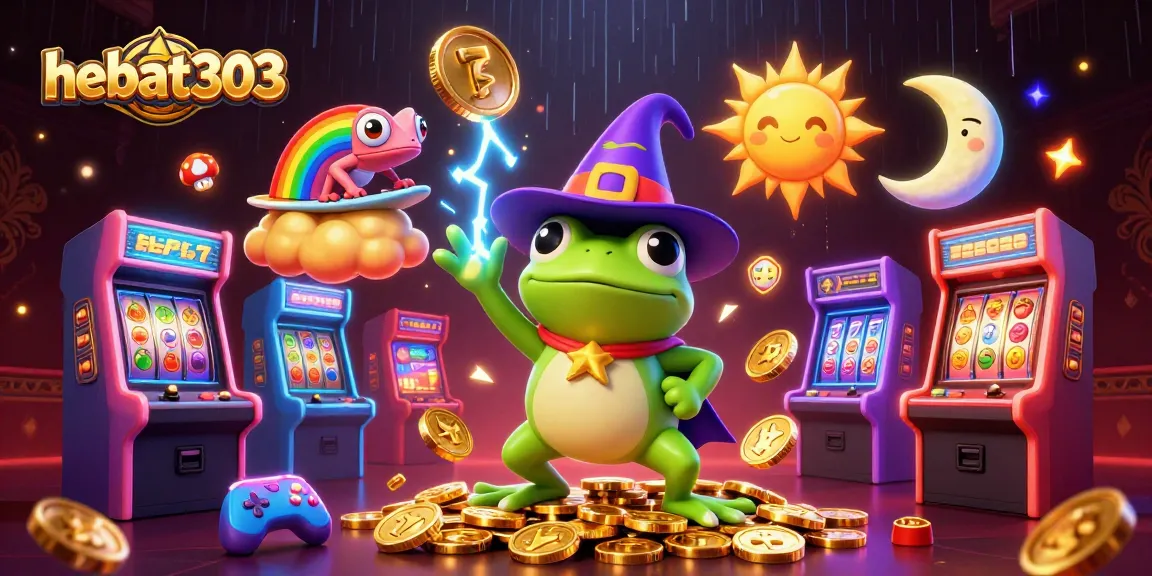 Spin to win with hebat303 as characters unleash a storm of coins in a vibrant casino scene.