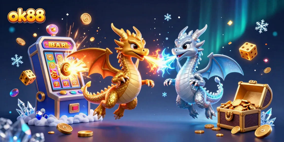 Experience thrilling moments with ok88's dynamic casino scene featuring dragons and jackpot excitement.
