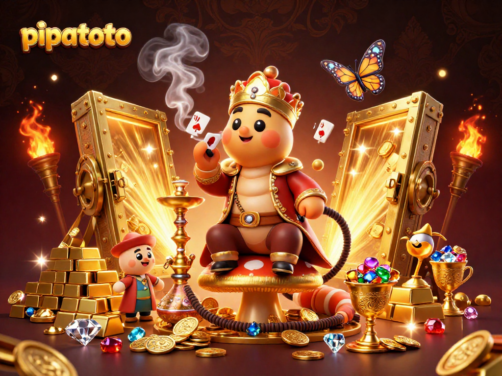 Experience the excitement of pipatoto with stunning casino-themed 3D illustration art.