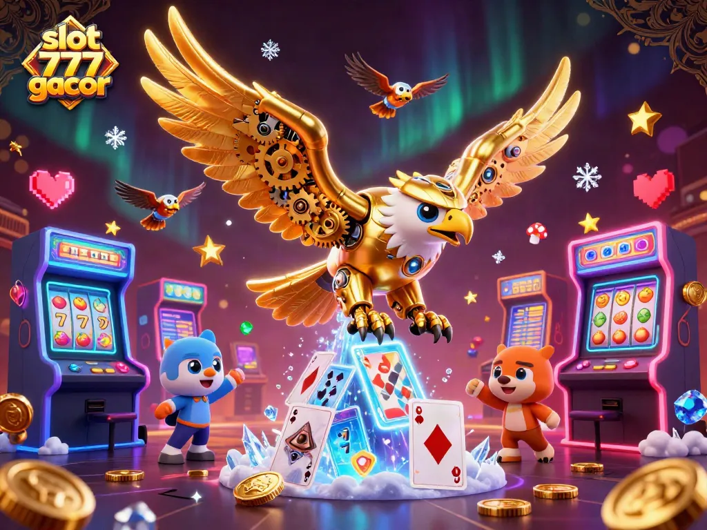 Mainkan slot 777 gacor dengan beragam permainan menarik yang menampilkan simbol dan jackpot dari gambar ilustrasi.
