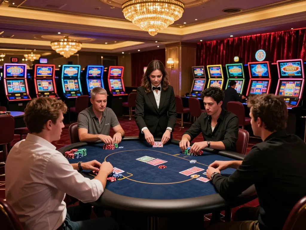 SC88VN players enjoying an exciting poker game at an elegant casino table with vibrant atmosphere.