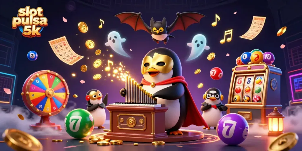 Experience the thrill of slot pulsa 5k gameplay with epic golden coin actions and vibrant casino elements.