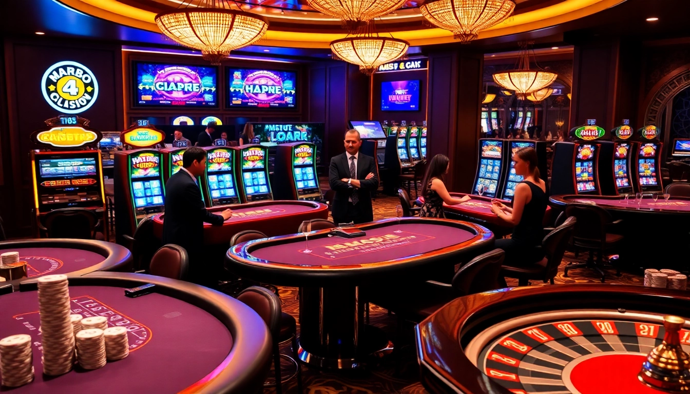 Experience thrilling gameplay at MM88's luxurious casino with vibrant tables and engaging gameplay.