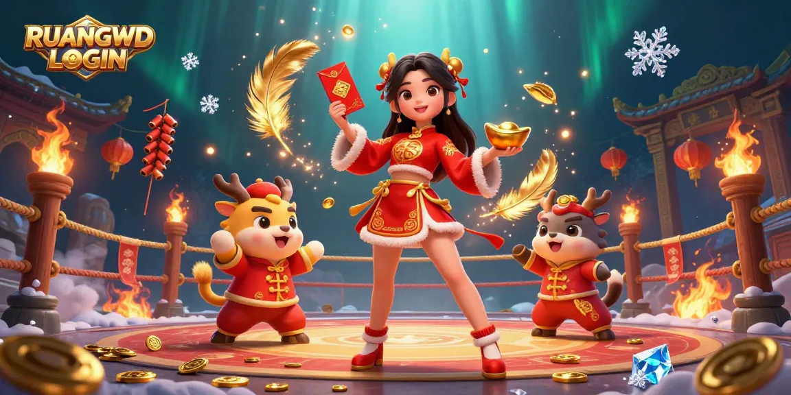 Experience excitement with RUANGWD LOGIN, celebrating Lunar New Year in a vibrant casino scene.