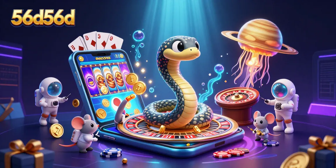Engage with the vibrant cosmic casino scene at 56d56d featuring unique gambling elements.