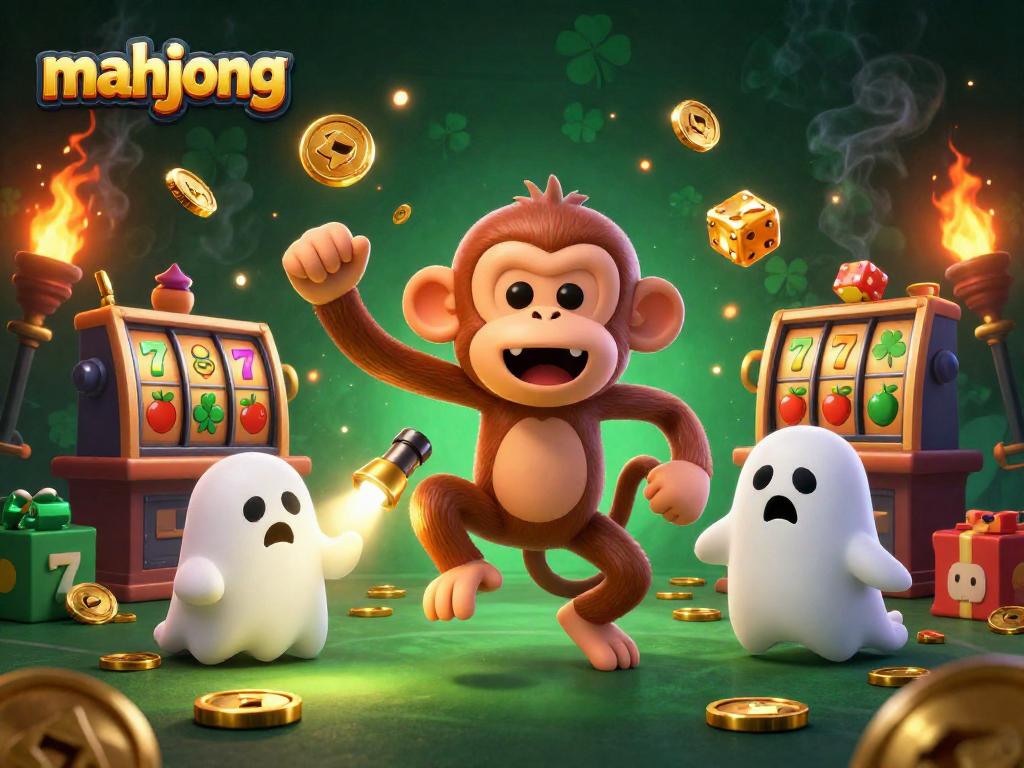 Experience intense mahjong matches amidst a haunted casino with extraordinary characters and golden elements.