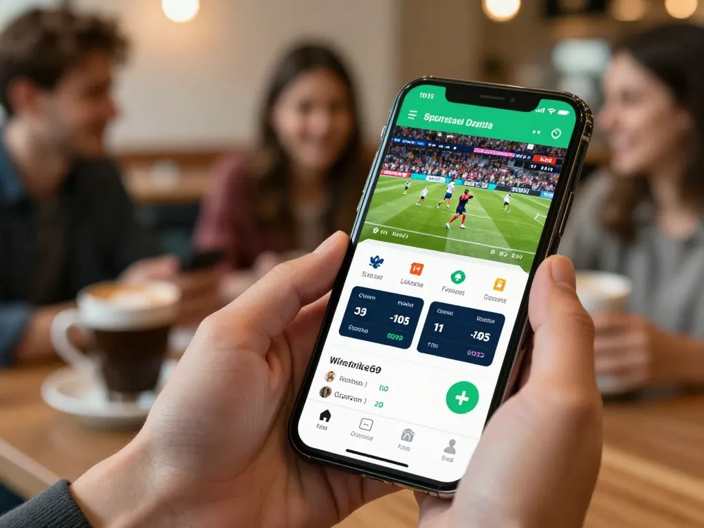 Engaging in live sports betting on a smartphone with winstrike69 app showing dynamic odds.