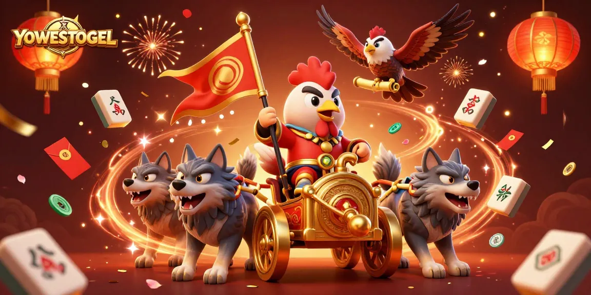 Experience thrilling gameplay with YOWESTOGEL's vibrant 3D casino illustration showcasing vibrant characters and festive energy.