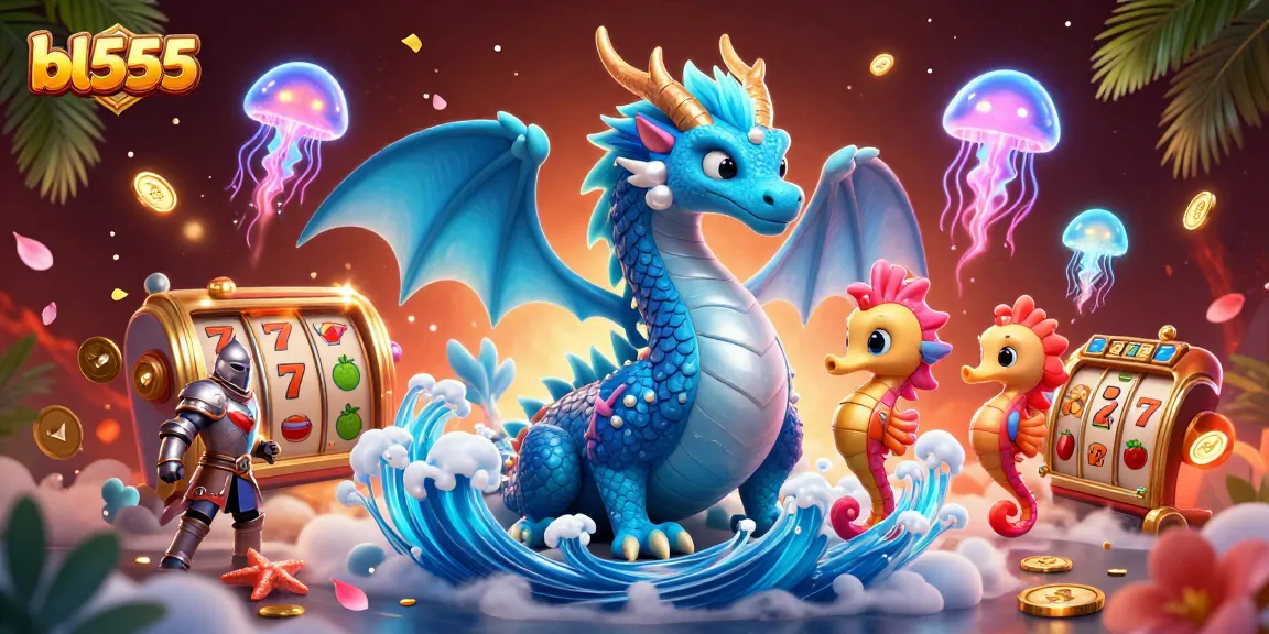 Enjoy thrilling gameplay at BL555 with vibrant slot reels and dynamic characters in an immersive casino ambiance.