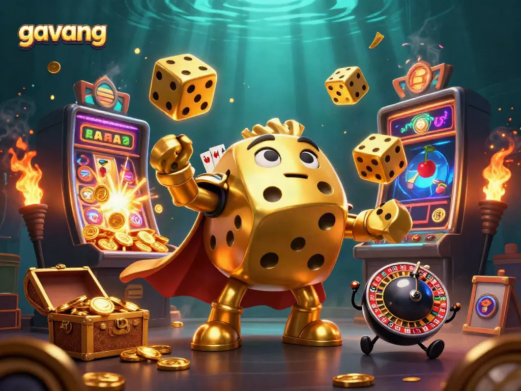 Experience dynamic gameplay with the golden dice golem and engaging casino elements at Gavang.