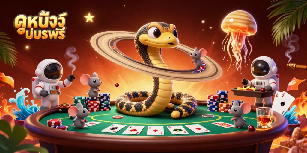 Engaging scene depicting astronauts betting on a cosmic roulette wheel, showcasing ดูหนังออนไลน์ฟรี dynamics and energy.