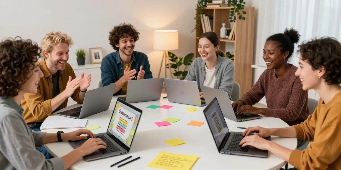 A vibrant online improv classes online session with adults interacting and enjoying creative collaboration in cozy home settings.