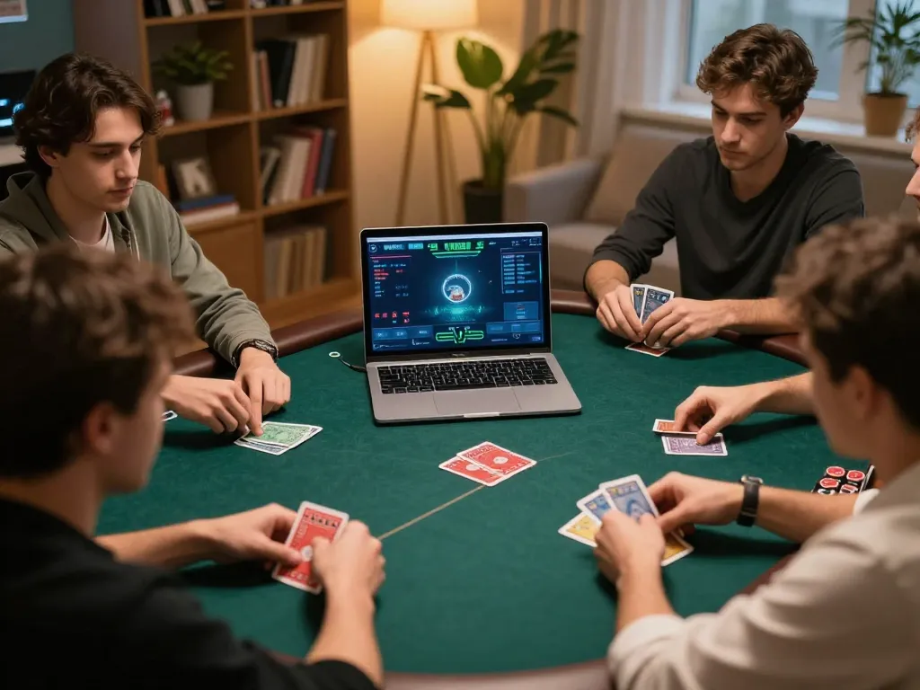 Players engaging in an intense online poker game at DH88, showcasing strategic gameplay and excitement.