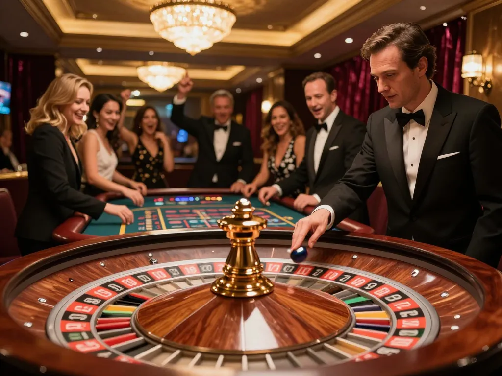 Players engaging in thrilling roulette action at 8kbet casino, capturing high-stakes excitement.