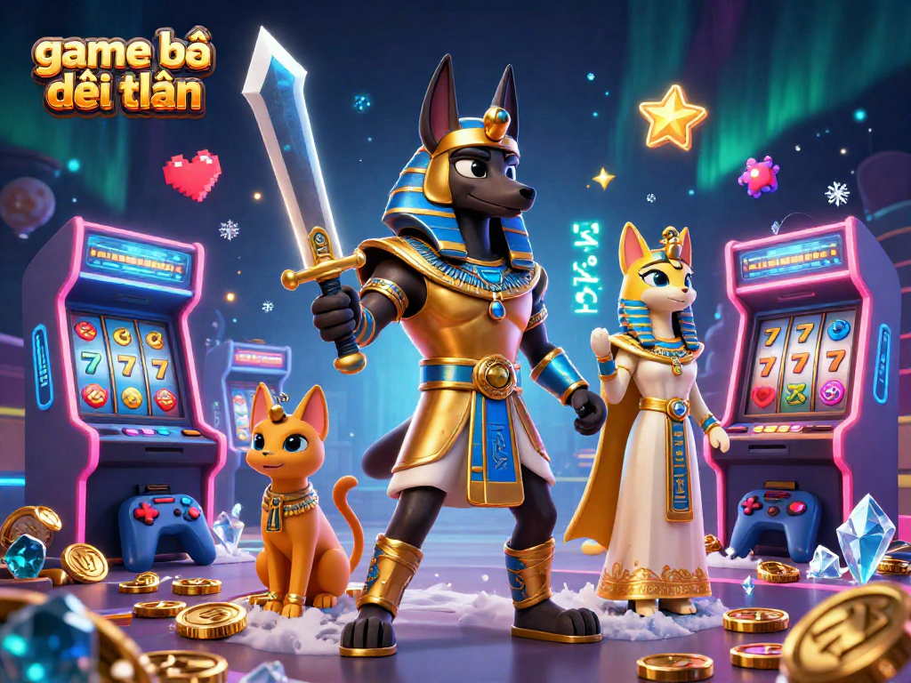 Engage with game bài đổi thưởng through a vibrant scene featuring ancient warriors and lively casino elements.
